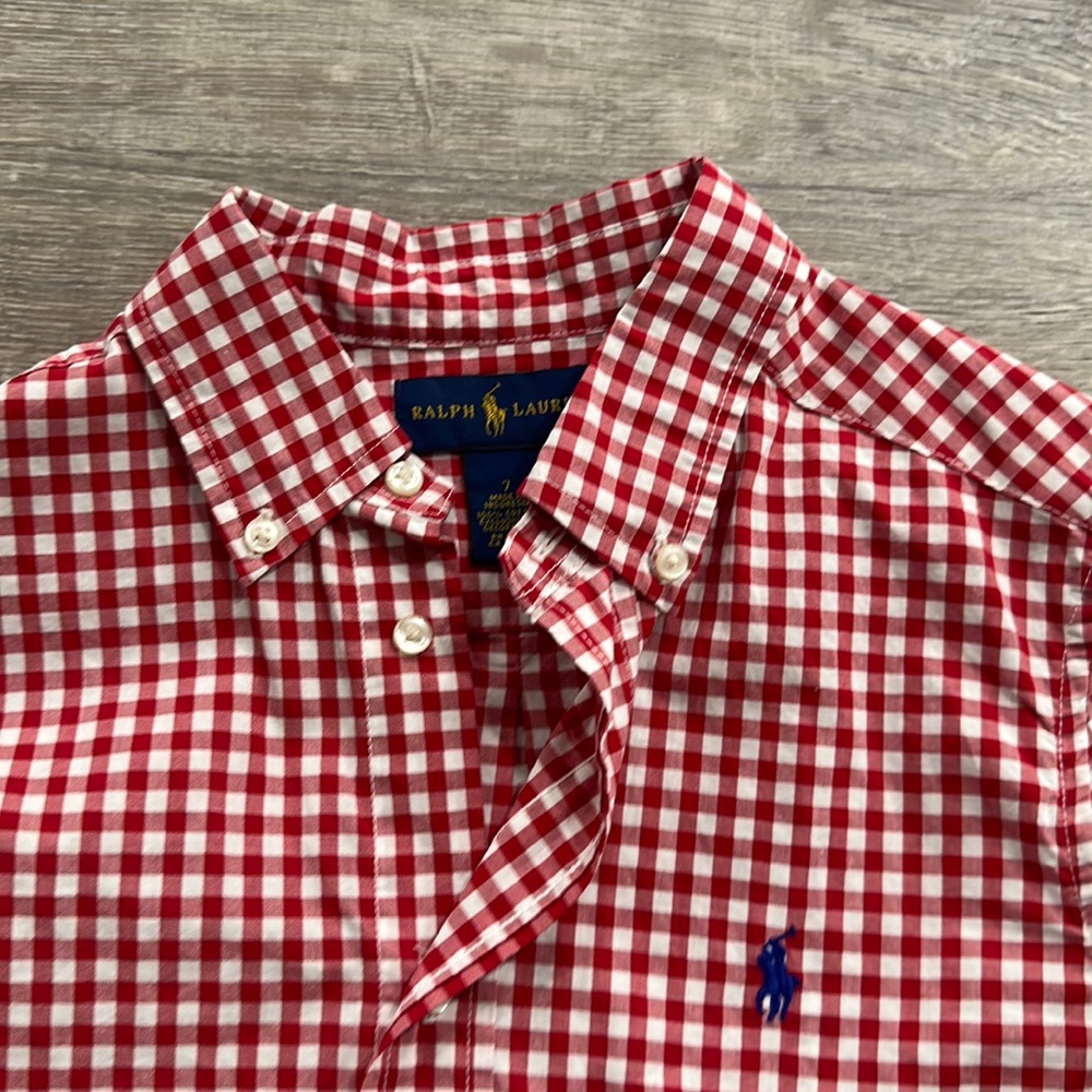 Ralph Lauren red and white gingham button down